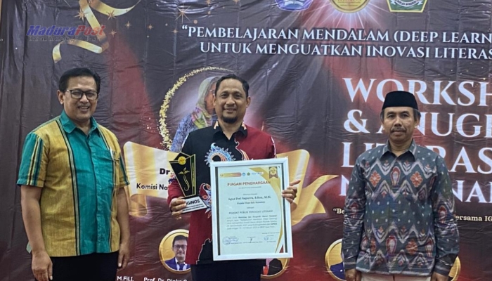 Prestasi Dinas Pendidikan Sumenep, Agus Dwi Saputra Raih Penghargaan Literasi Nasional
