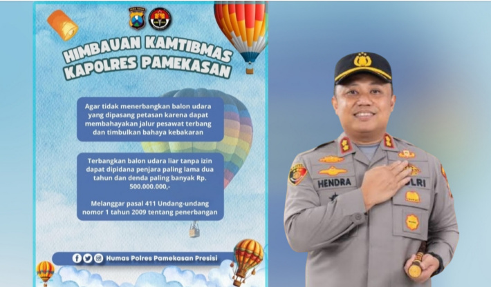 Kapolres Pamekasan Ultimatum Penerbang Balon Udara yang Dipasang Petasan