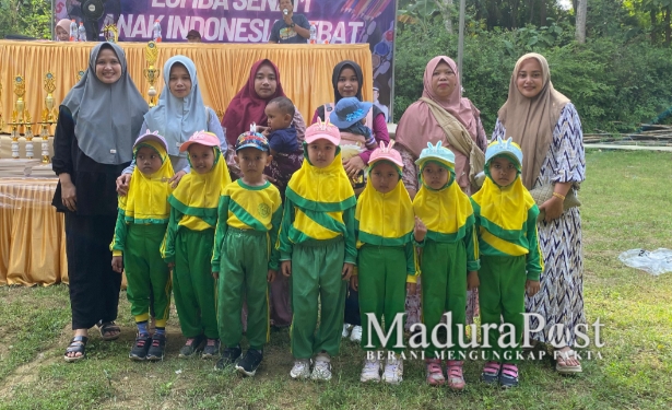 TKs Pertiwi Dharma Wanita Palengaan Meriahkan Lomba Senam Indonesia Hebat di Pamekasan