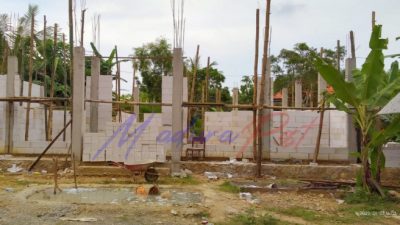 Diduga Mangkrak, Pelaksana Proyek Pembangunan Gedung Yayasan Al-Qornain Pura Pura Bodoh