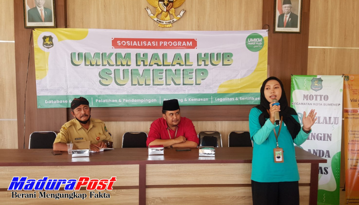Keterangan Foto : SOSIALISASI. Halal Hub Sumenep menggelar sosialisasi akurasi data pelaku UMKM di Kecamatan Kota pada Selasa (20/09/2022). (Istimewa for MaduraPost)