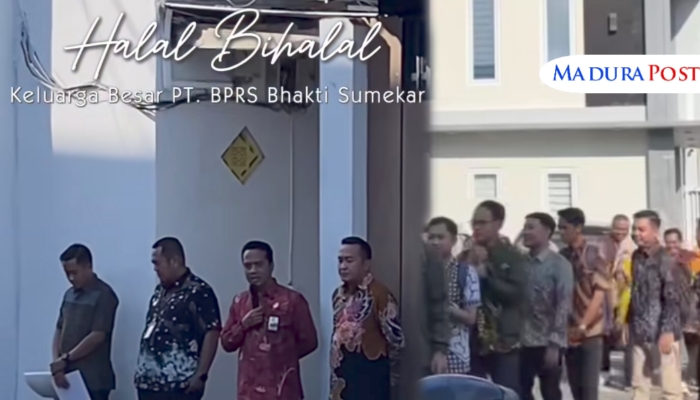 KEBERSAMAAN. Potret Halal Bihalal seluruh jajaran direksi, karyawan BPRS Bhakti Sumekar pasca libur panjang dan cuti Lebaran 2025. (Istimewa for MaduraPost)