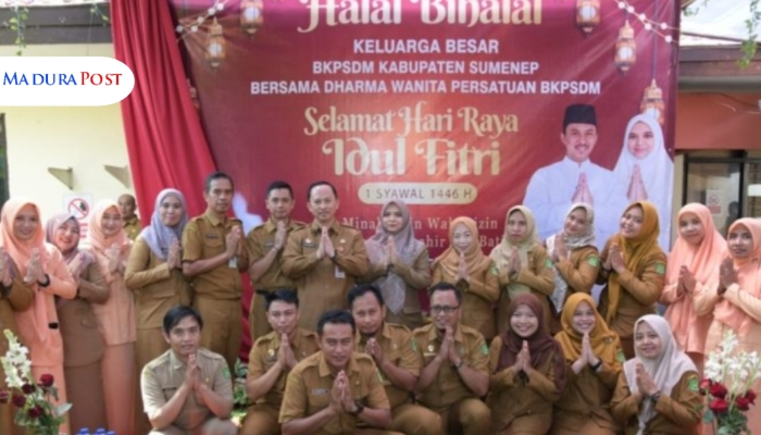 KEGIATAN. Potret jajaran BKPSDM Sumenep saat melangsungkan halal bihalal pasca libur lebaran dan cuti bersama 2025. (Istimewa for MaduraPost)