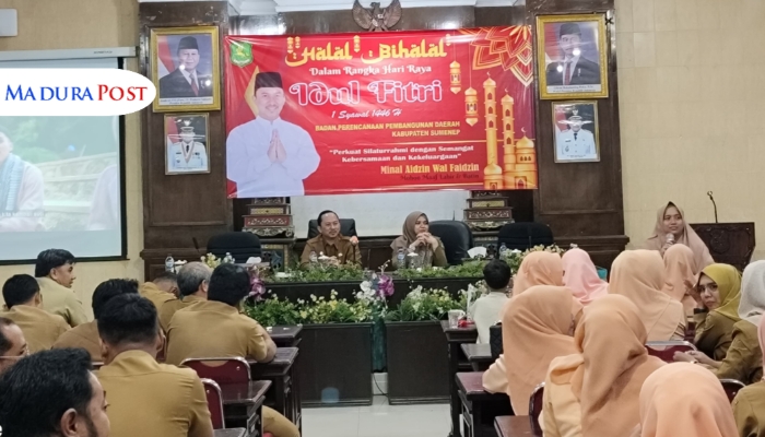 KEGIATAN. Potret jajaran Bappeda Sumenep saat melangsungkan halal bihalal pasca libur lebaran dan cuti bersama 2025. (Istimewa for MaduraPost)