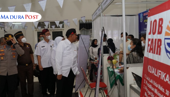 PELUANG KERJA. Potret Bupati Sumenep, Achmad Fauzi Wongsojudo, saat membuka Job Fair 2024 lalu. (Istimewa for MaduraPost)