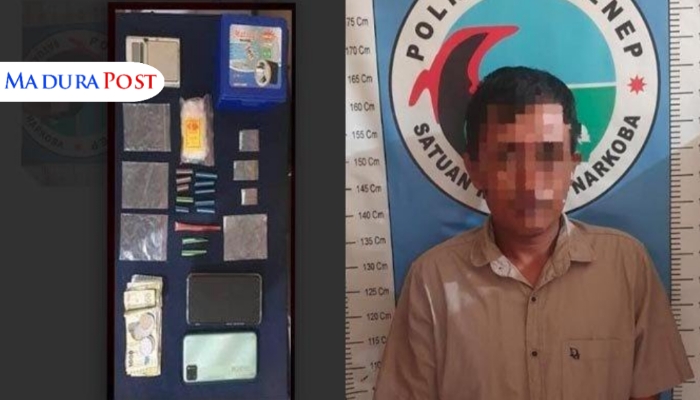 BANDAR NARKOBA. Riyanto ditangkap polisi pada Senin (10/2/2025) pukul 04.30 WIB. Tersangka Riyanto ini sebelumnya ditetapkan sebagai DPO kasus bandar markoba oleh Satresnarkoba Polres Sumenep dan yang dikenal licin. (M.Hendra.E/MaduraPost)