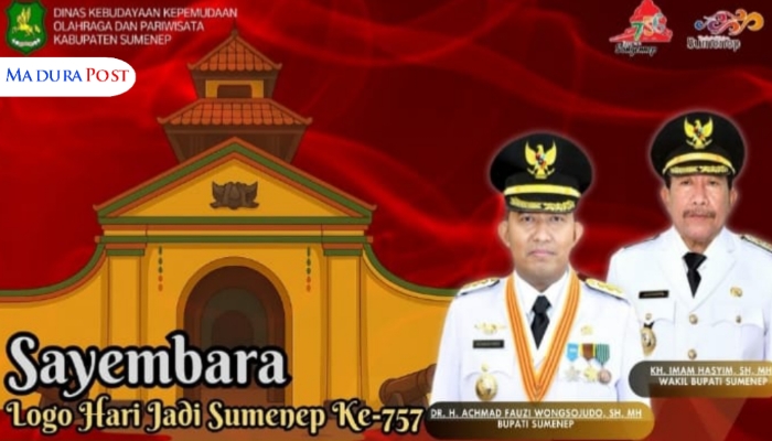 PAMFLET. Bupati dan Wakil Bupati Sumenep mengajak masyarakat berpartisipasi dalam sayembara desain logo Hari Jadi Sumenep ke-757 bertema 'Jaja Rajj'. (Istimewa for MaduraPost)