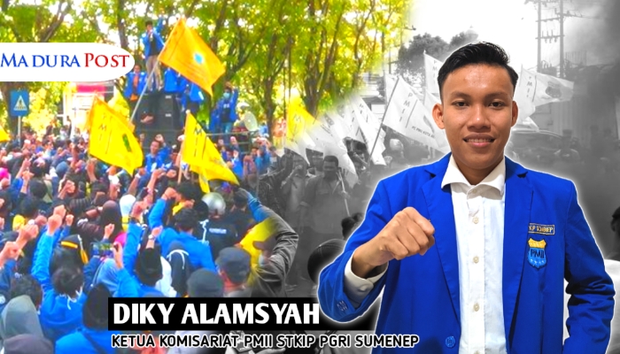 KOLASE. Potret aksi demonstrasi PMII Sumenep, kawal penegakan kasus kekerasan seksual. (Istimewa for MaduraPost)