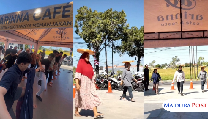MERIAH. Karyawan PT Arinna Makmur Sentosa antusias mengikuti lomba 17 Agustus, mulai dari estafet sarung hingga nyunggi bola dengan nampan, dalam rangka memeriahkan HUT ke-80 RI di Arinna Café & Resto, Sumenep. (Istimewa for MaduraPost)