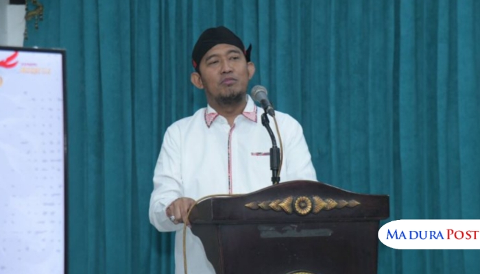 PIDATO. Bupati Sumenep, Achmad Fauzi Wongsojudo, saat menyampaikan sambutan dalam sebuah acara belum lama ini. (Istimewa for MaduraPost)