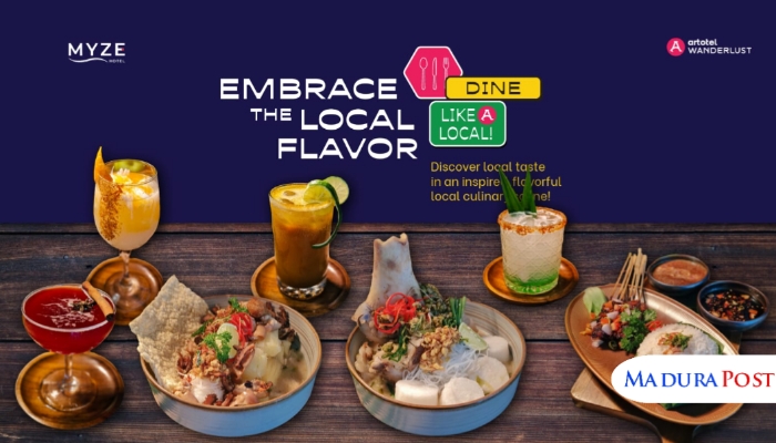 SAJIAN. Sae Rassa Restaurant di Myze Hotel Sumenep memperkenalkan promo kuliner “Embrace The Local Flavor – Dine Like A Local”, menghadirkan cita rasa autentik Madura dalam kemasan modern. (Istimewa for MaduraPost)