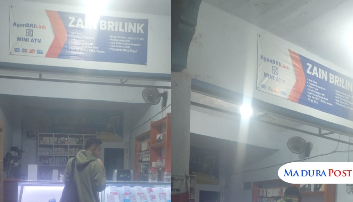 USAHA. Seorang warga tengah melakukan transaksi di Zain BRIlink, Desa Angon-angon, Kecamatan Arjasa, Pulau Kangean. Layanan ini menjadi solusi perbankan bagi masyarakat setempat tanpa harus pergi ke Unit BRI kecamatan. (Istimewa for MaduraPost)