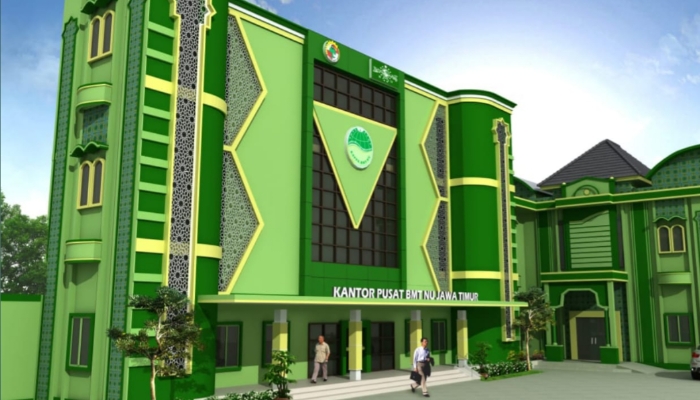 MEGAH. Tampak depan Kantor Pusat BMT NU Jawa Timur, lembaga keuangan mikro berbasis syariah yang tengah disorot terkait polemik hak ketenagakerjaan. (Istimewa for MaduraPost)