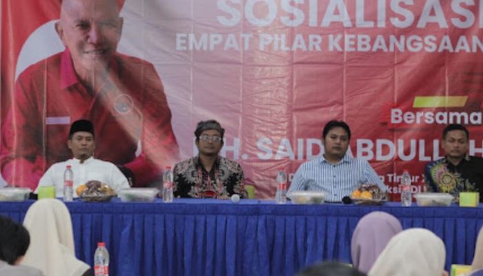 ACARA. Suasana Sosialisasi Empat Pilar Kebangsaan bersama Anggota DPR RI, MH. Said Abdullah, dan para narasumber, yang berlangsung dialogis dan partisipatif di Sumenep. (Istimewa for MaduraPost)
