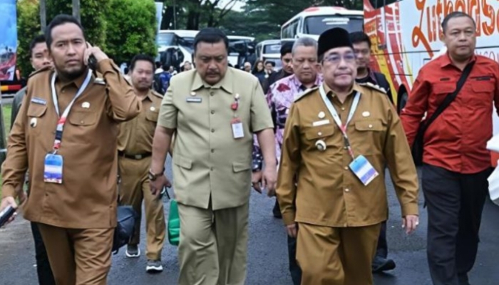 HADIR. Bupati Achmad Fauzi Wongsojudo dan Wakil Bupati Sumenep, Imam Hasyim, bersama unsur Forkopimda menghadiri Rakornas Pemerintah Pusat dan Daerah 2026 di SICC Bogor. (Istimewa for MaduraPost)