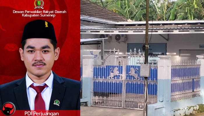 KOLASE. Potret anggota DPRD Sumenep Fraksi PDI Perjuangan, Eka Bhagas Nur Ardiansyah (kanan), bangunan SPPG di Desa Lalangon, Kecamatan Manding, yang tengah menjadi perbincangan publik. (Istimewa for MaduraPost)
