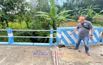 Proyek Jembatan di Tobai Tengah Sampang yang Amblas Milik Salah Seorang DPRD Fraksi PKB