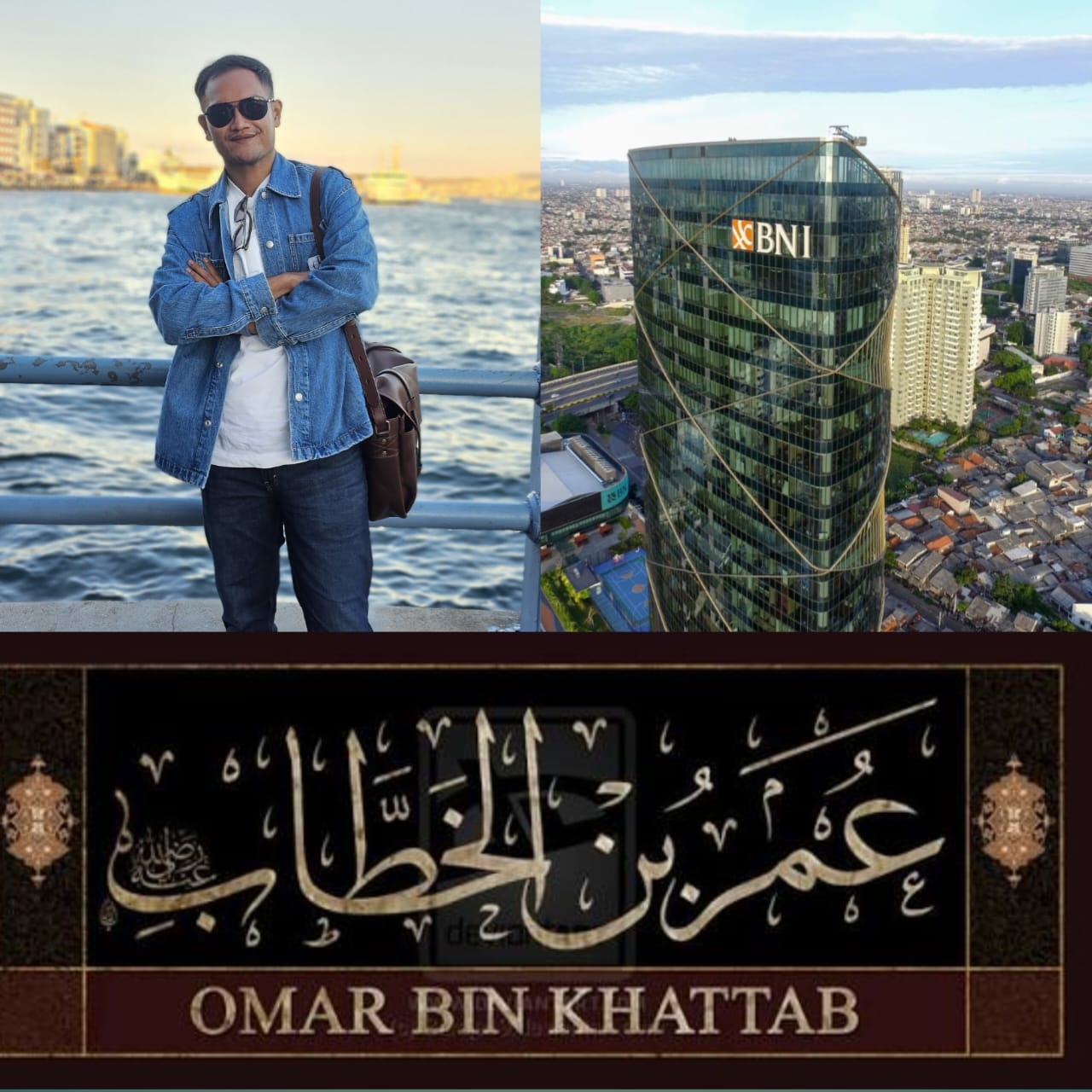 KOLASE. Ilustrasi kepemimpinan dan keteladanan pengembang Perumahan Bukit Damai, Gedung Kantor Pusat BNI, serta sosok Khalifah Umar bin Khattab yang dijadikan rujukan nilai keadilan dan ketegasan dalam menyikapi polemik KPR. (Istimewa for MaduraPost)